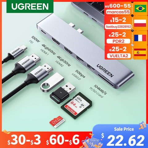 UGREEN USB C HUB Dual Type-C to USB 3.0